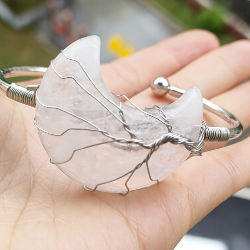 1pc Gems Moon Bangle Bracelet Amulet