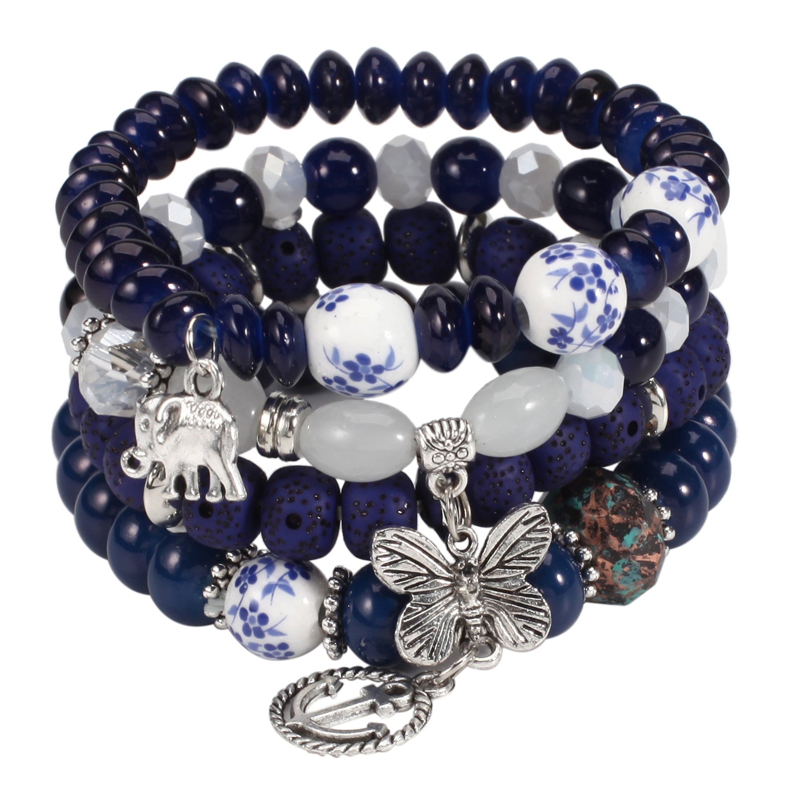 Bohemian Bracelets Set for Women Stackable Stretch Multilayer Beads Bracelet
