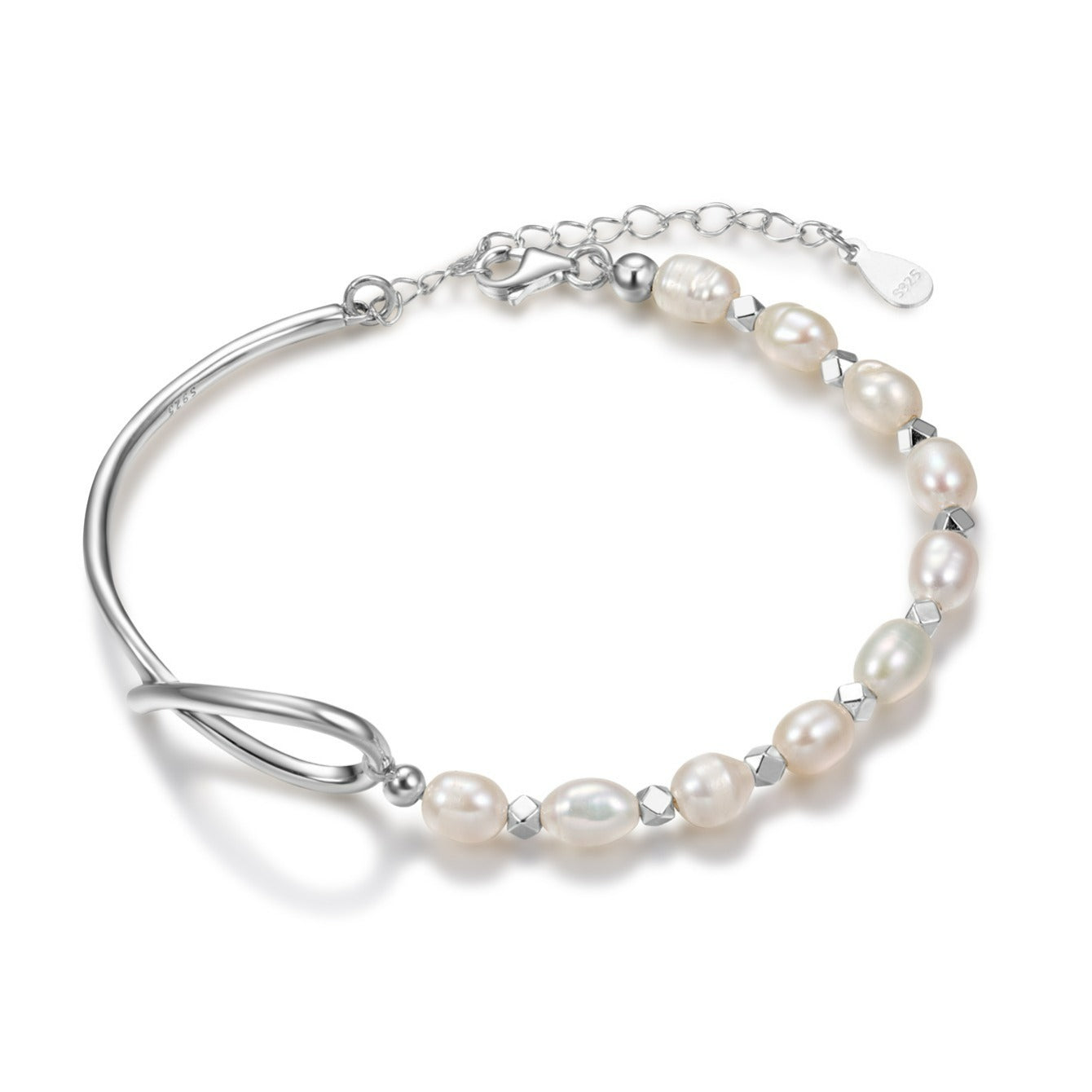 100% Real 925 Sterling Silver Bracelet for Women Natural Bangle Elegant Decor Bracelet for Wedding