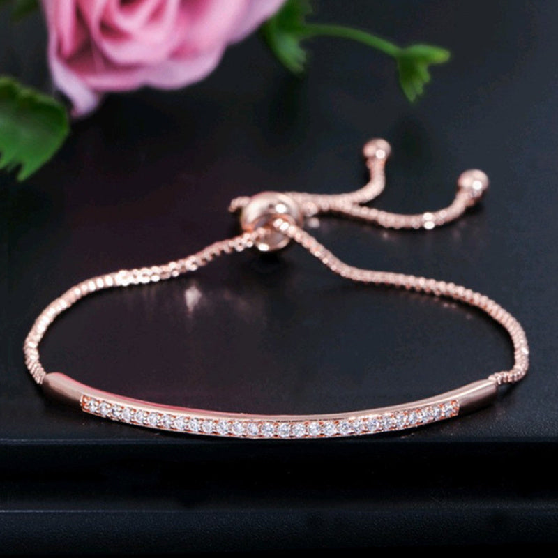 Elegant 3pcs Minimalist Women's Bracelet Set with Adjustable Silvery-Plated Cubic Zirconia - Perfect for Engagements, Weddings & Anniversaries