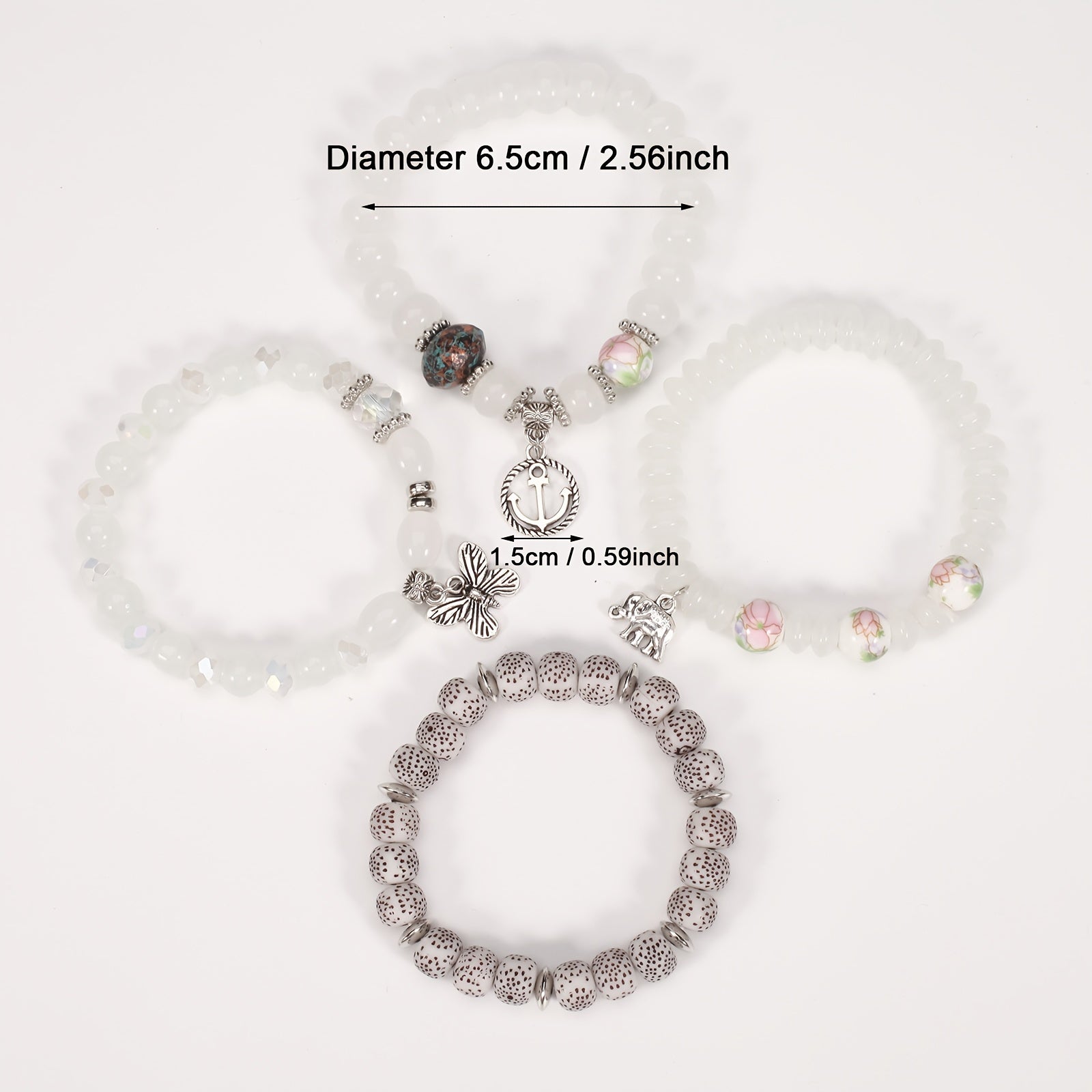Bohemian Bracelets Set for Women Stackable Stretch Multilayer Beads Bracelet