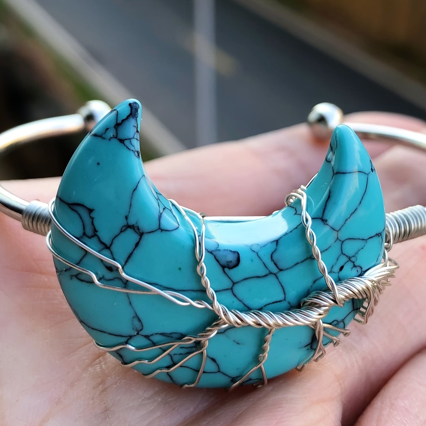 1pc Gems Moon Bangle Bracelet Amulet
