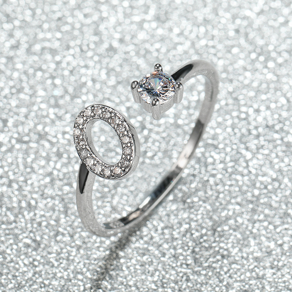 [Silvery Couple Ring] Silvery AZ Letter Ring Initials | Popular Fashion Wedding Love Couple Rings Bridesmaid Gift
