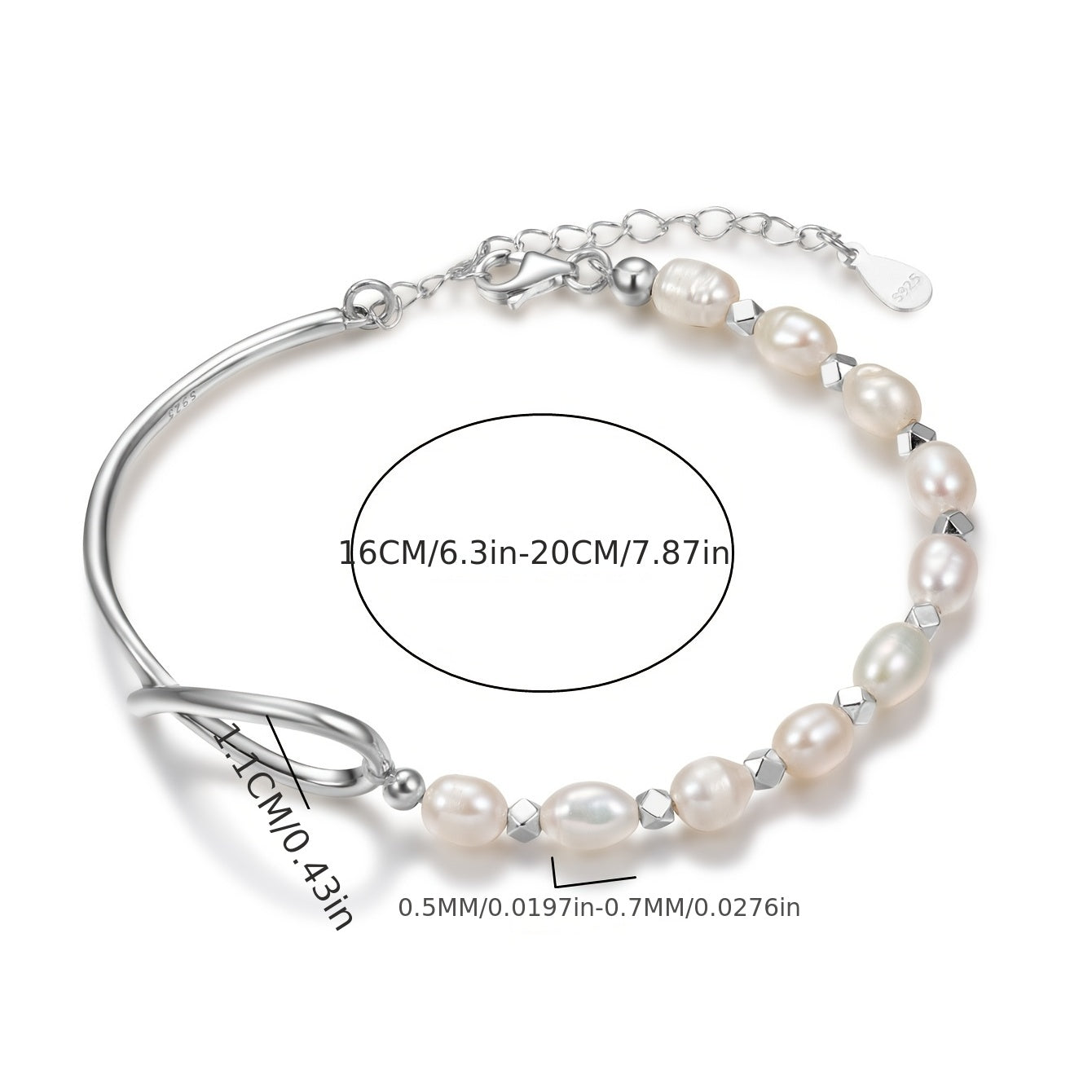 100% Real 925 Sterling Silver Bracelet for Women Natural Bangle Elegant Decor Bracelet for Wedding
