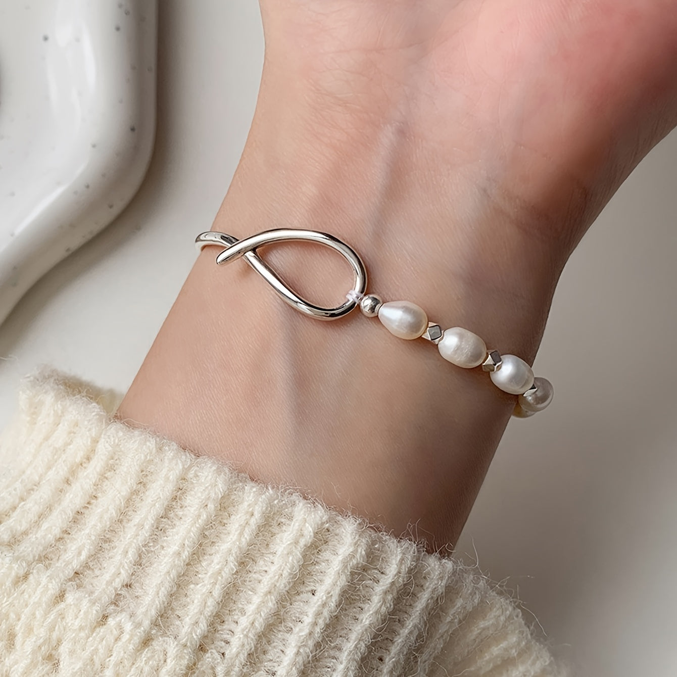 100% Real 925 Sterling Silver Bracelet for Women Natural Bangle Elegant Decor Bracelet for Wedding