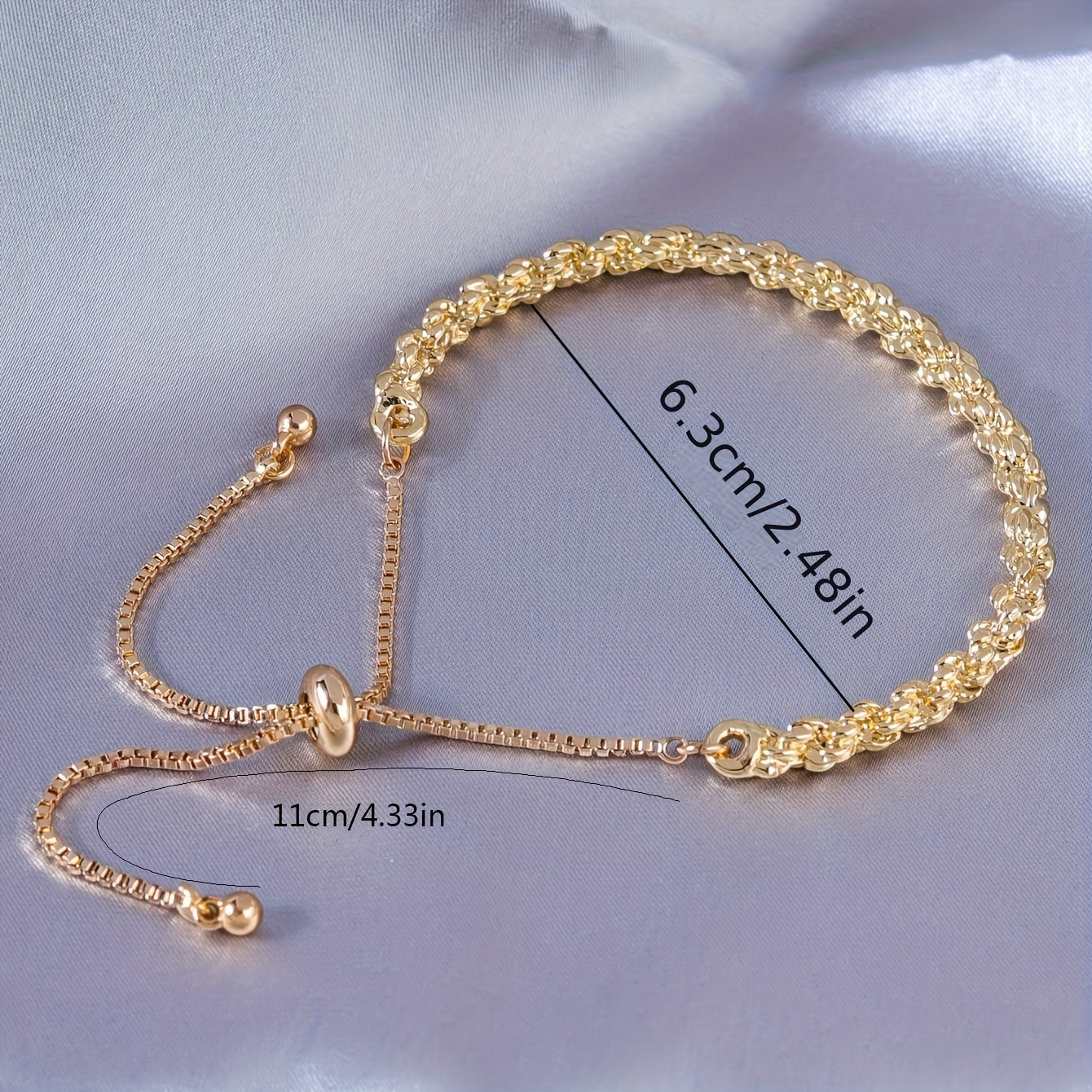 Stylish Golden Knotted Bracelet, Vintage Style 14K Gold Plated Knotted Chain Bracelet For Women Girls