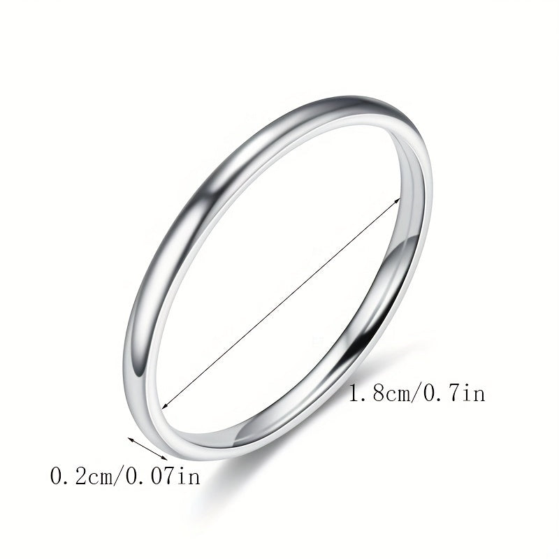1pc 2mm Simple Stainless Steel Ring - Fashion Jewelry Gift - For Women & Men - Everyday Wear - Perfect Gift for Birthdays & Anniversaries