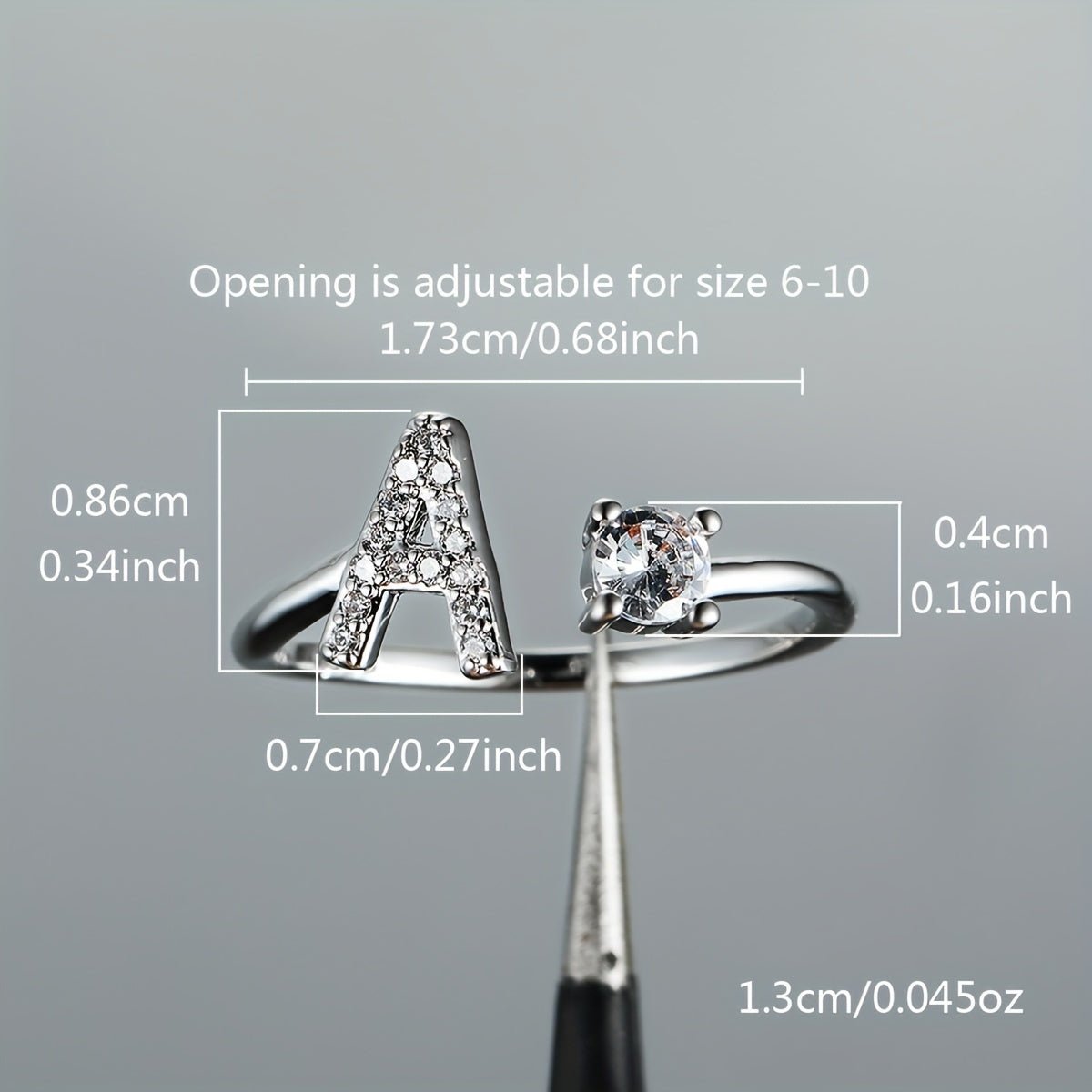 [Silvery Couple Ring] Silvery AZ Letter Ring Initials | Popular Fashion Wedding Love Couple Rings Bridesmaid Gift