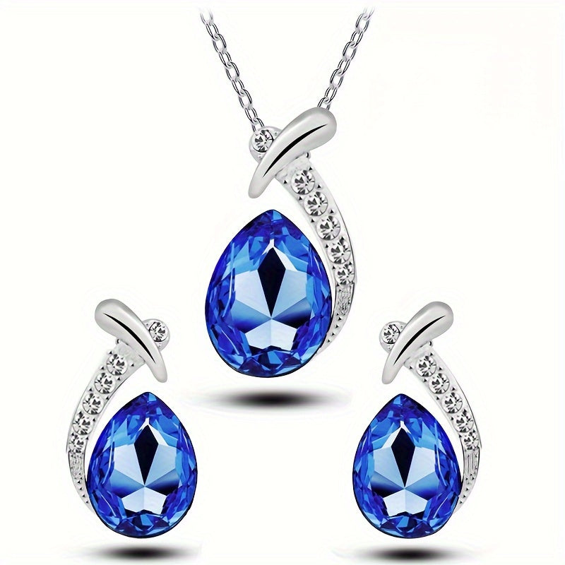 European And American Fashion Exquisite Mermaid Necklace Earrings Banquet Wedding Jewelry Set Temperament Necklace Earrings 2pcs Set Holiday Party Gift