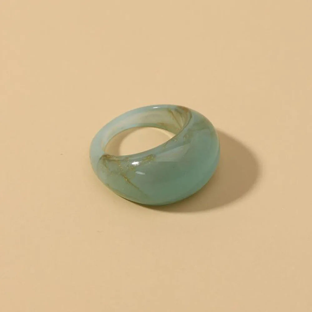 New Korean Colorful Acrylic Rings Vintage Round Rings For Women Big Kpop Finger Ring For Girls Punk Resin Ring Fashion Jewelry