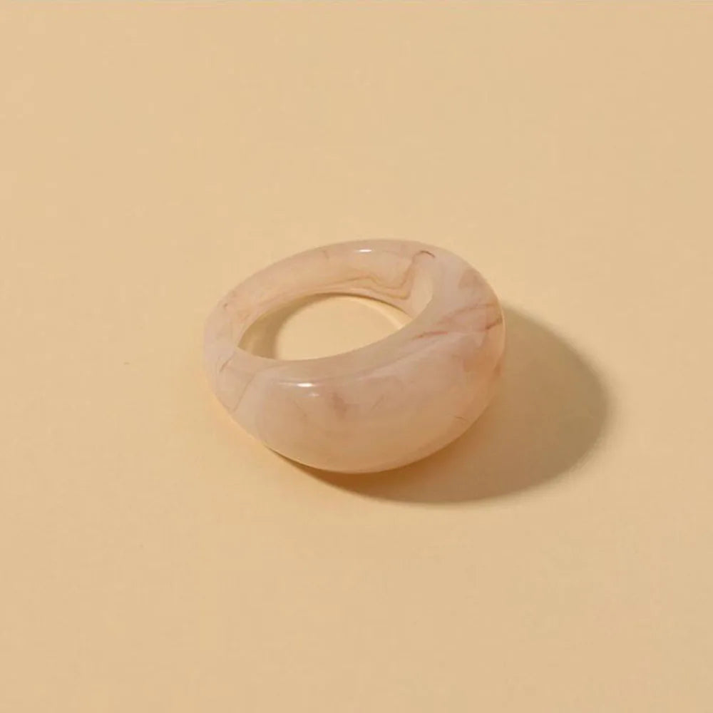 New Korean Colorful Acrylic Rings Vintage Round Rings For Women Big Kpop Finger Ring For Girls Punk Resin Ring Fashion Jewelry