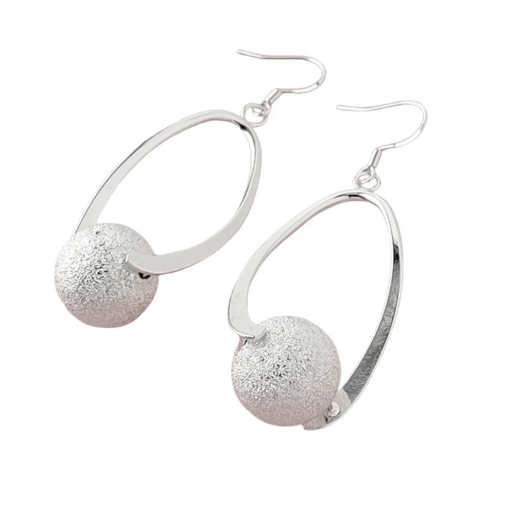 925 Sterling Silver Fashion Beaded Earrings for Women to Wear on Important Occasions Charm Jewelry