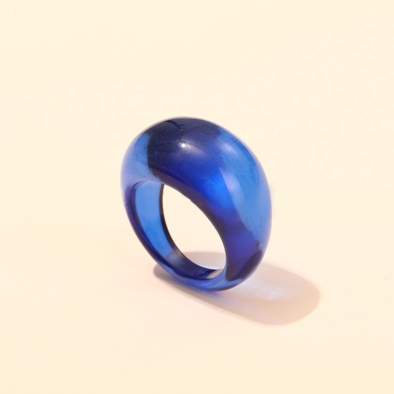 New Korean Colorful Acrylic Rings Vintage Round Rings For Women Big Kpop Finger Ring For Girls Punk Resin Ring Fashion Jewelry