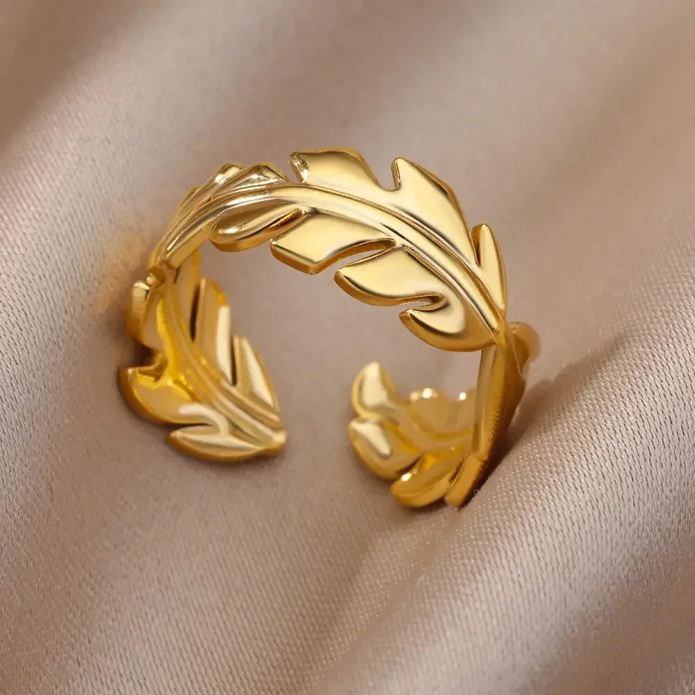 Stainless Steel Rings for Women Aesthetic Heart Gold Color Wedding Ring Vintage Waterproof Wedding Jewelry Prom Accessories Gift