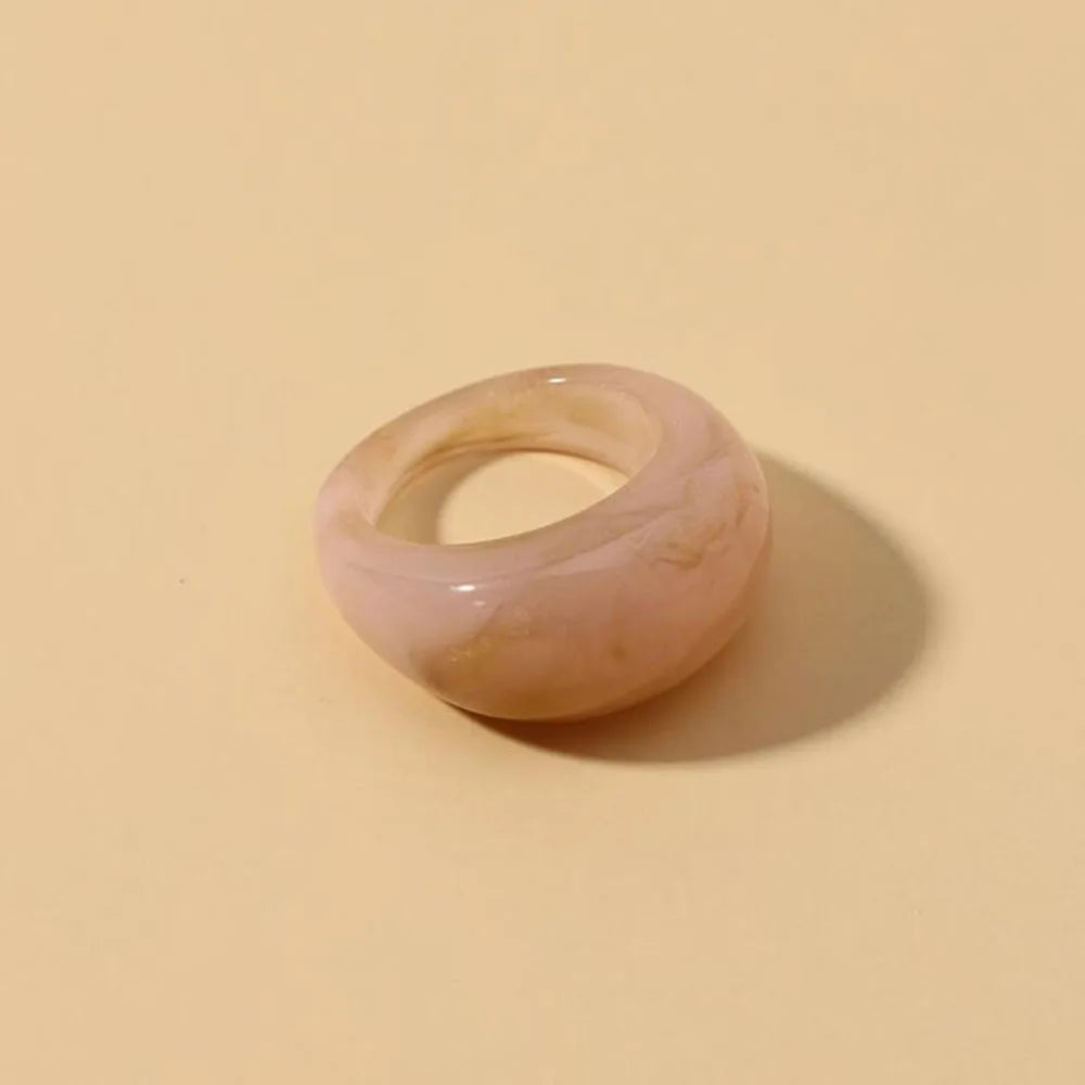 New Korean Colorful Acrylic Rings Vintage Round Rings For Women Big Kpop Finger Ring For Girls Punk Resin Ring Fashion Jewelry