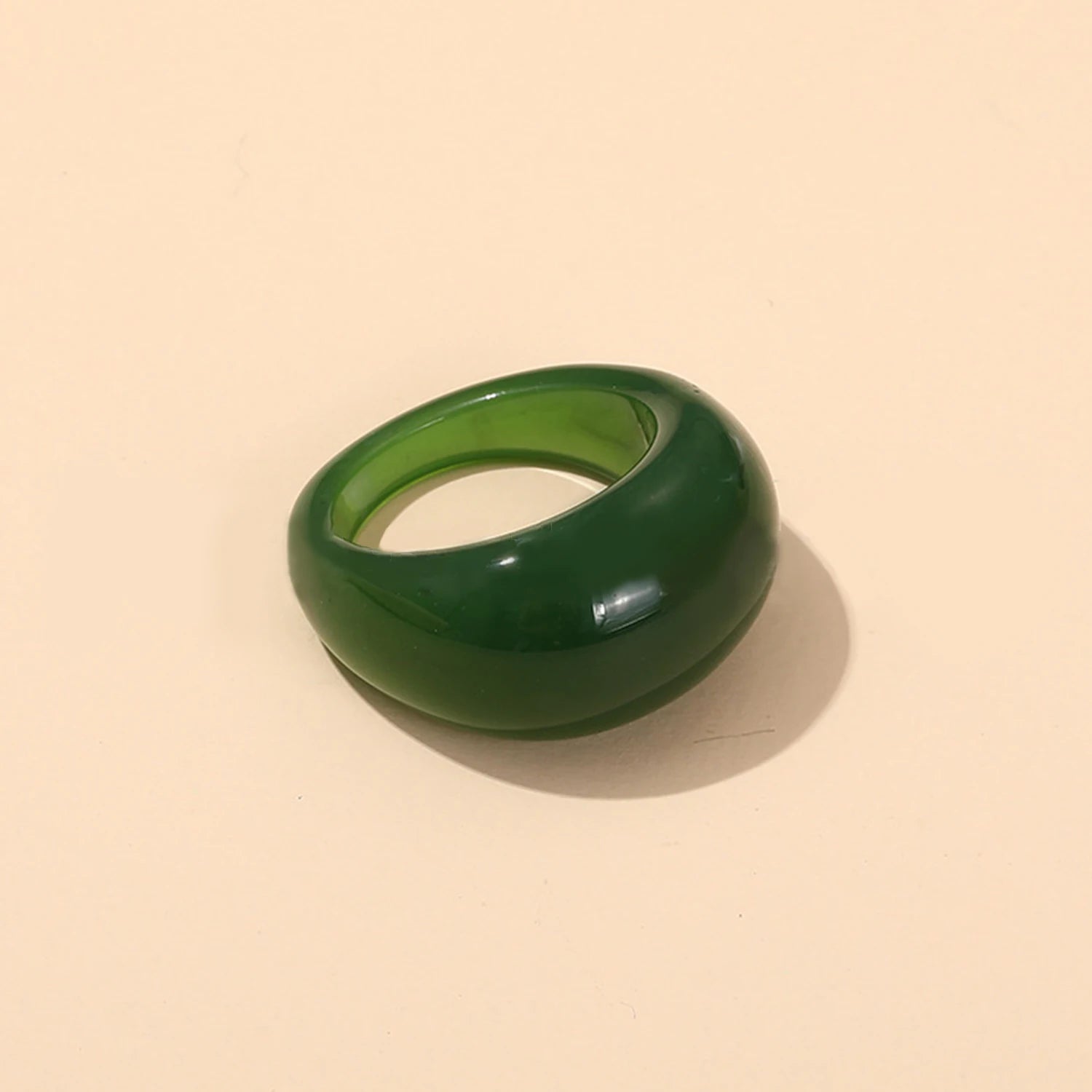 New Korean Colorful Acrylic Rings Vintage Round Rings For Women Big Kpop Finger Ring For Girls Punk Resin Ring Fashion Jewelry