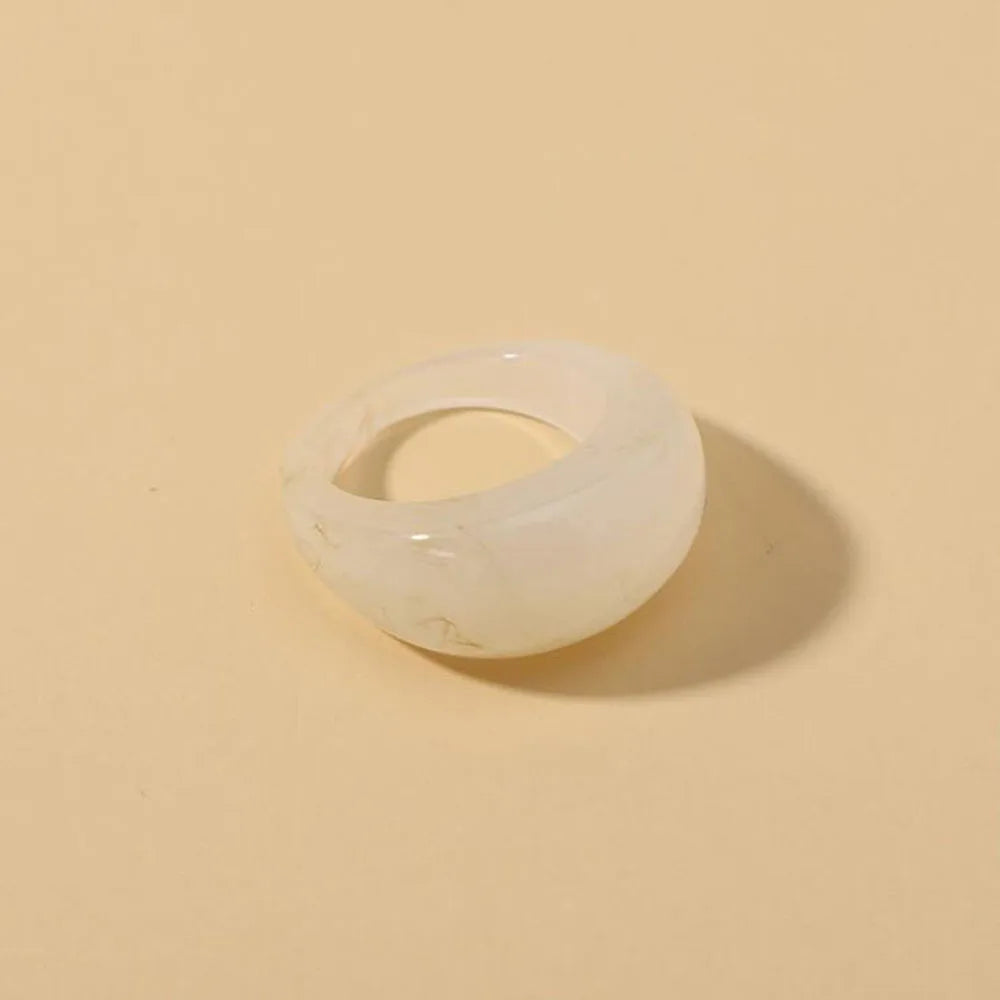 New Korean Colorful Acrylic Rings Vintage Round Rings For Women Big Kpop Finger Ring For Girls Punk Resin Ring Fashion Jewelry