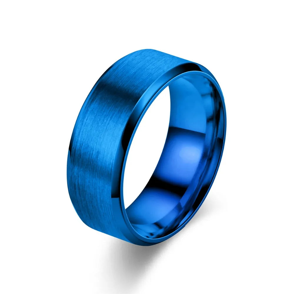 Stainless Steel Rings for Men, Colors: Black Golden Silvery Color, US Sizes 6-13, Men's Simple Band Rings