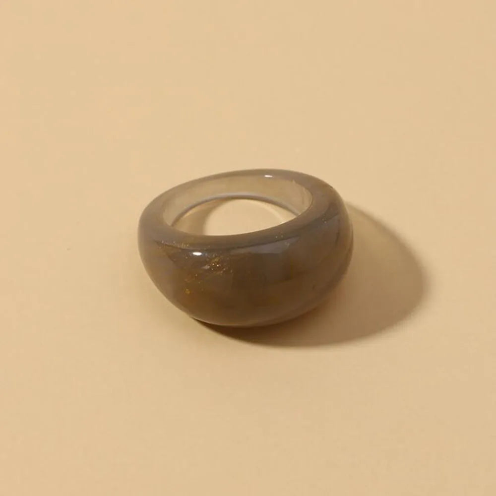 New Korean Colorful Acrylic Rings Vintage Round Rings For Women Big Kpop Finger Ring For Girls Punk Resin Ring Fashion Jewelry