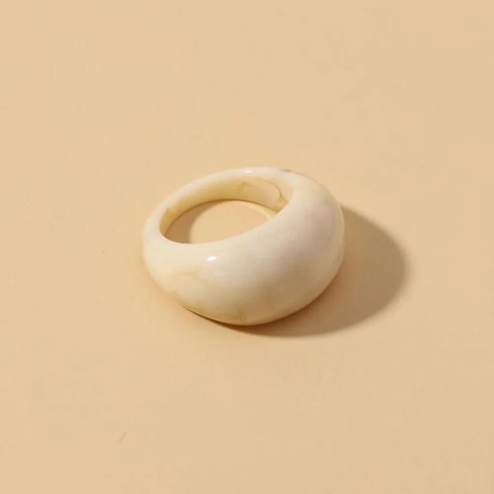 New Korean Colorful Acrylic Rings Vintage Round Rings For Women Big Kpop Finger Ring For Girls Punk Resin Ring Fashion Jewelry