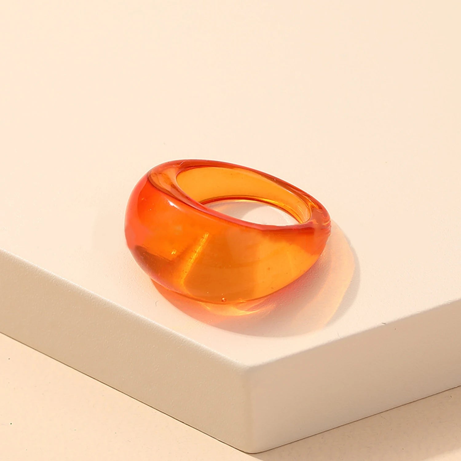 New Korean Colorful Acrylic Rings Vintage Round Rings For Women Big Kpop Finger Ring For Girls Punk Resin Ring Fashion Jewelry