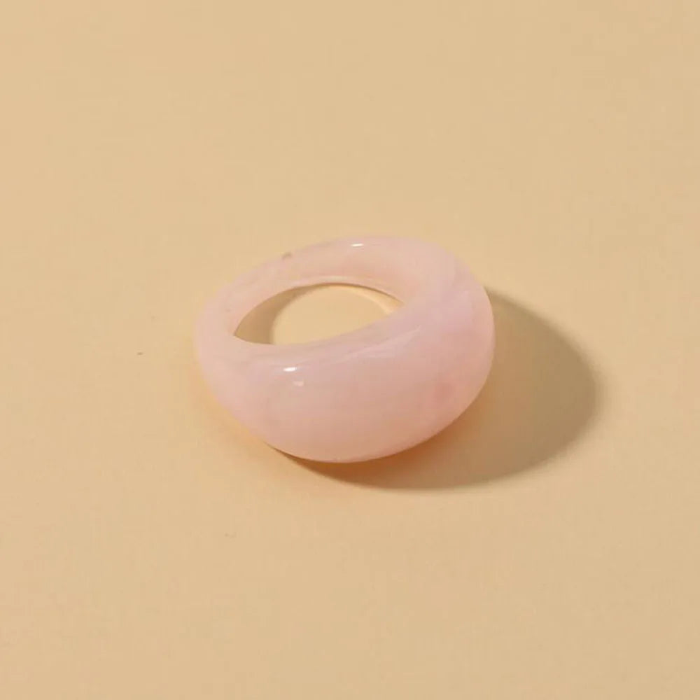 New Korean Colorful Acrylic Rings Vintage Round Rings For Women Big Kpop Finger Ring For Girls Punk Resin Ring Fashion Jewelry