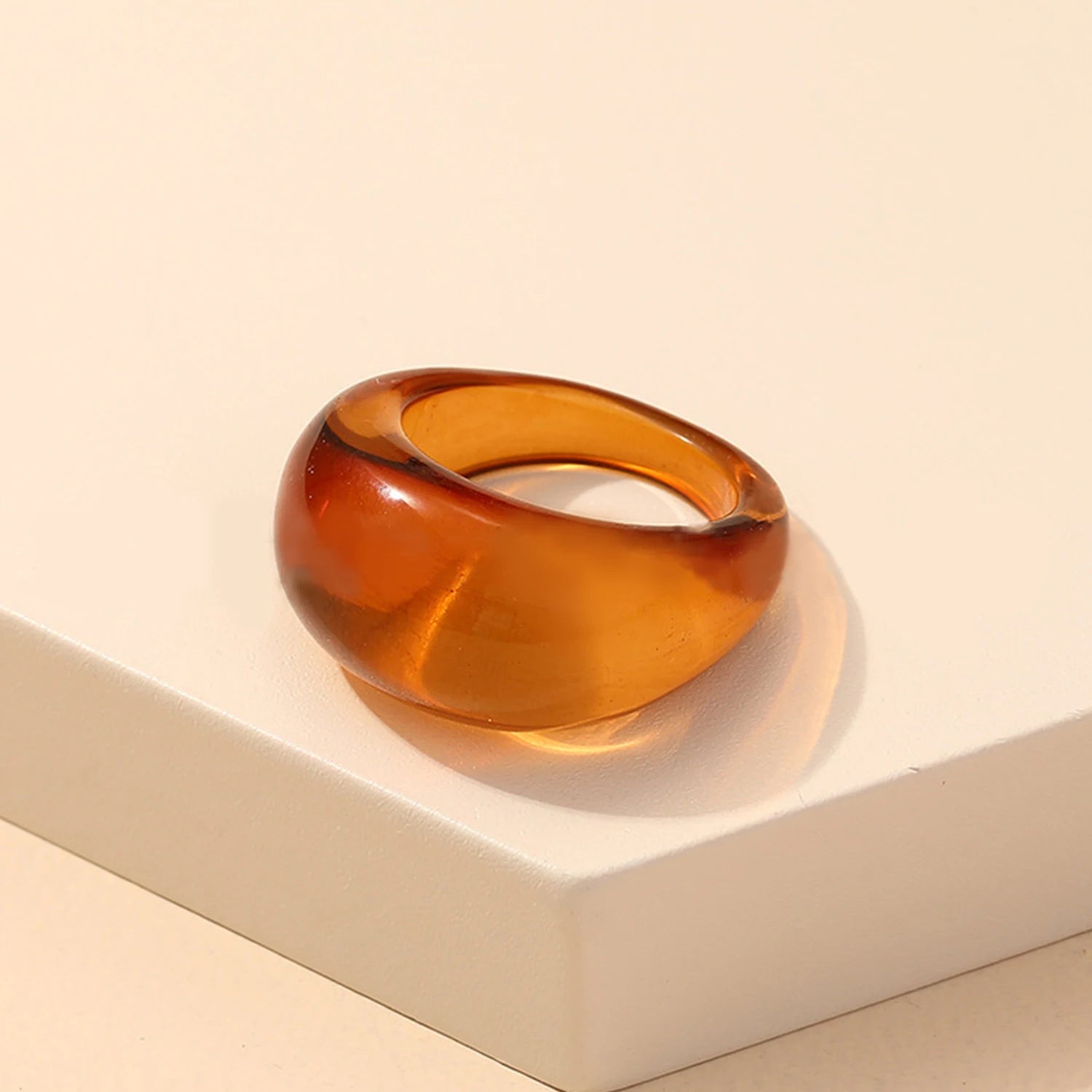 New Korean Colorful Acrylic Rings Vintage Round Rings For Women Big Kpop Finger Ring For Girls Punk Resin Ring Fashion Jewelry