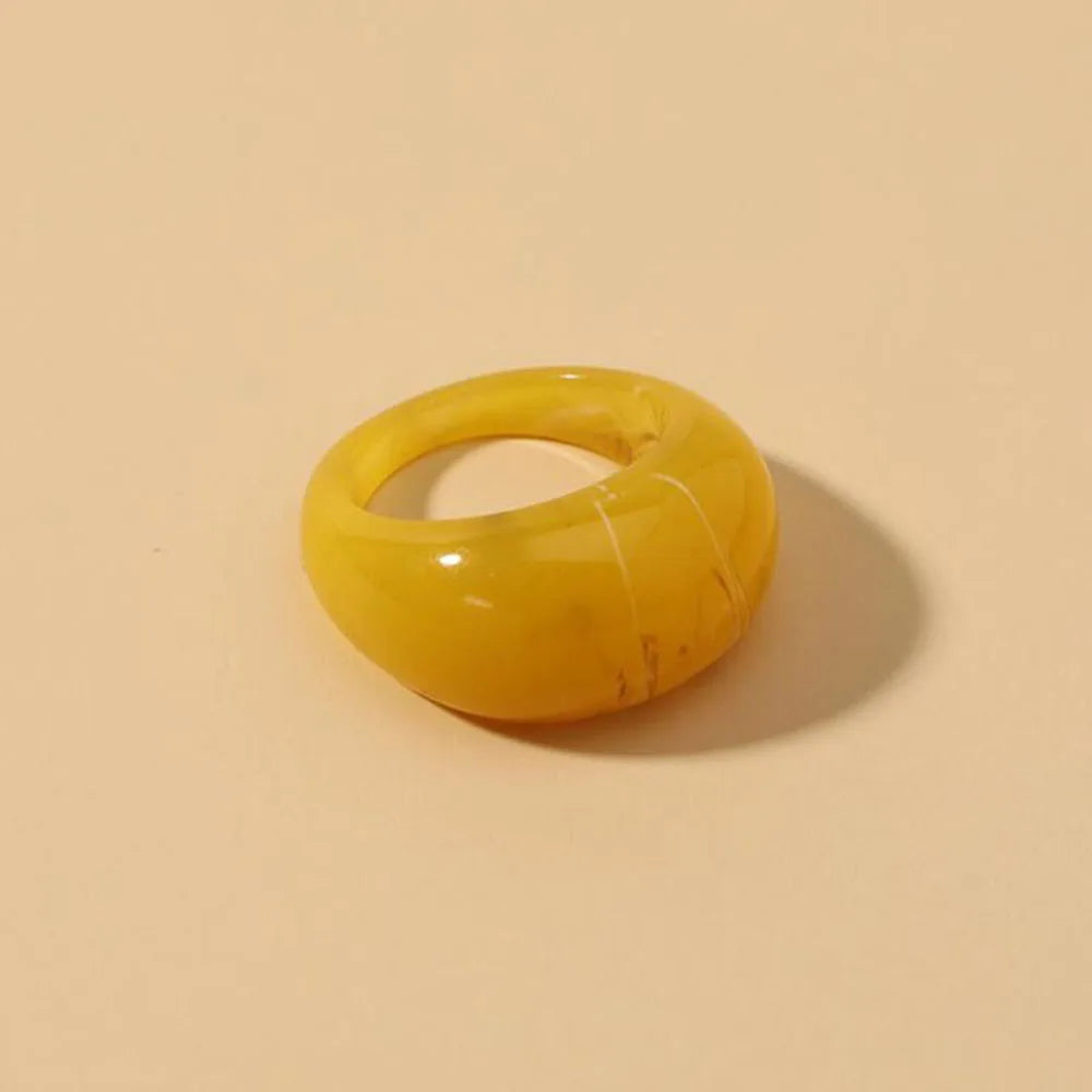 New Korean Colorful Acrylic Rings Vintage Round Rings For Women Big Kpop Finger Ring For Girls Punk Resin Ring Fashion Jewelry