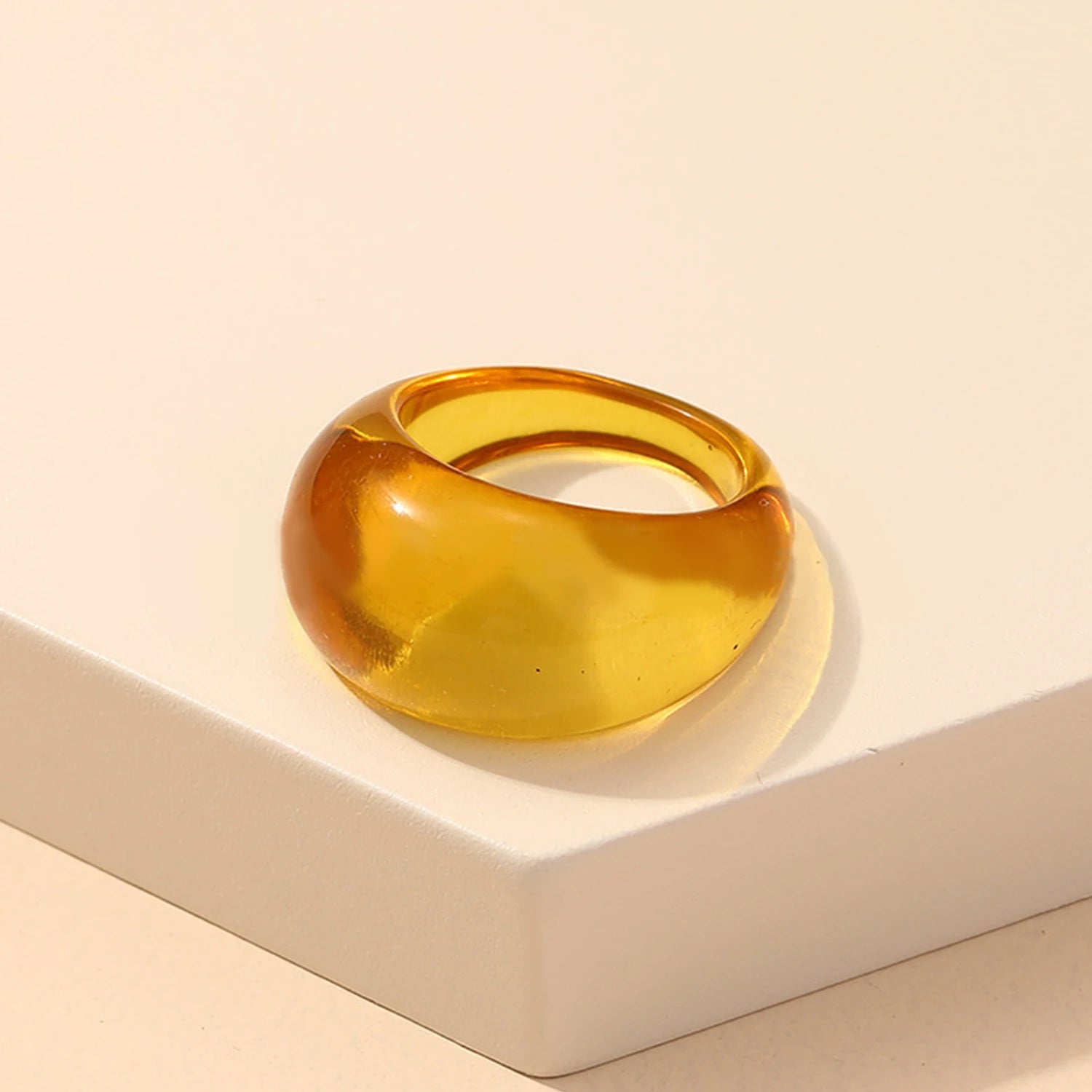 New Korean Colorful Acrylic Rings Vintage Round Rings For Women Big Kpop Finger Ring For Girls Punk Resin Ring Fashion Jewelry