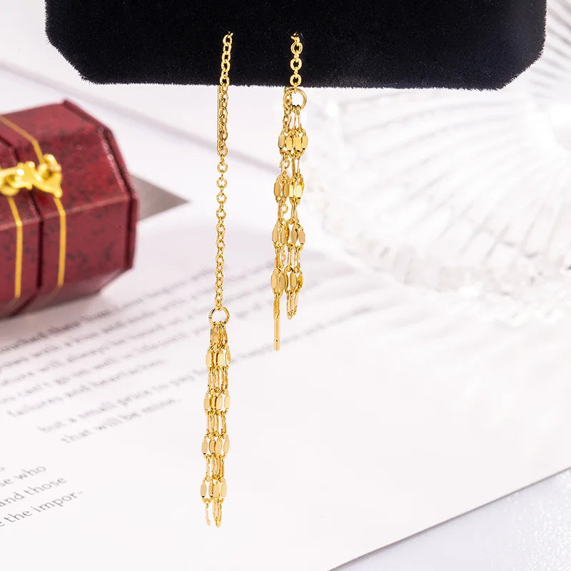 The exquisite fringed earrings are luxurious accessories for women when they attend formal gatherings or weddings.