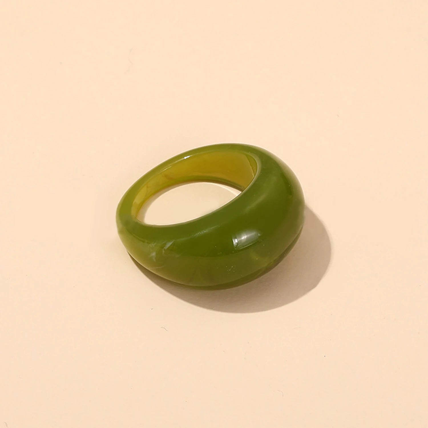 New Korean Colorful Acrylic Rings Vintage Round Rings For Women Big Kpop Finger Ring For Girls Punk Resin Ring Fashion Jewelry