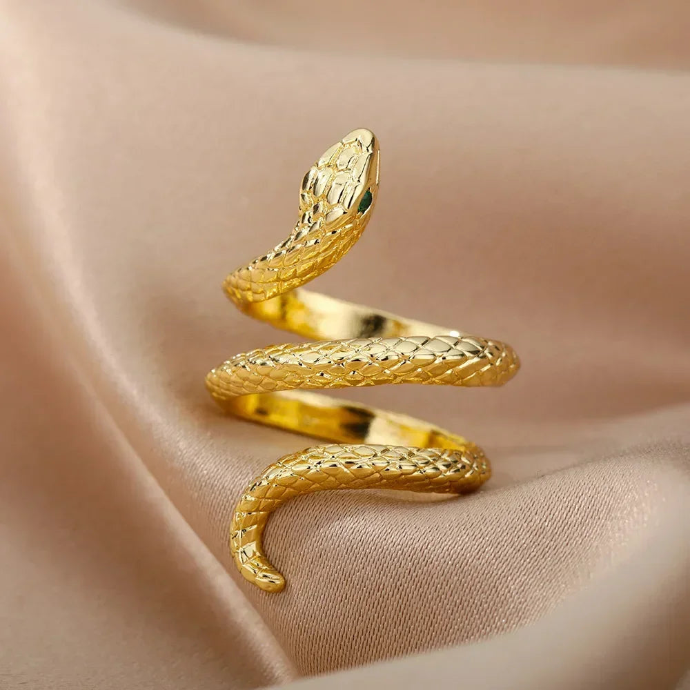 Stainless Steel Rings for Women Aesthetic Heart Gold Color Wedding Ring Vintage Waterproof Wedding Jewelry Prom Accessories Gift
