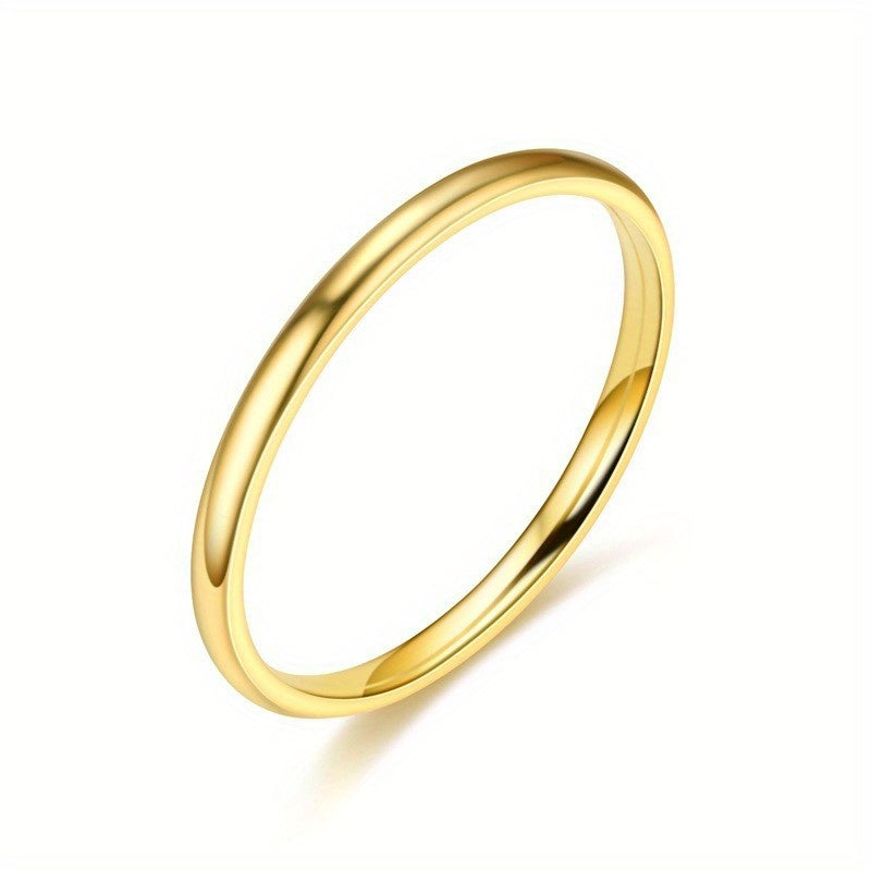 1pc 2mm Simple Stainless Steel Ring - Fashion Jewelry Gift - For Women & Men - Everyday Wear - Perfect Gift for Birthdays & Anniversaries