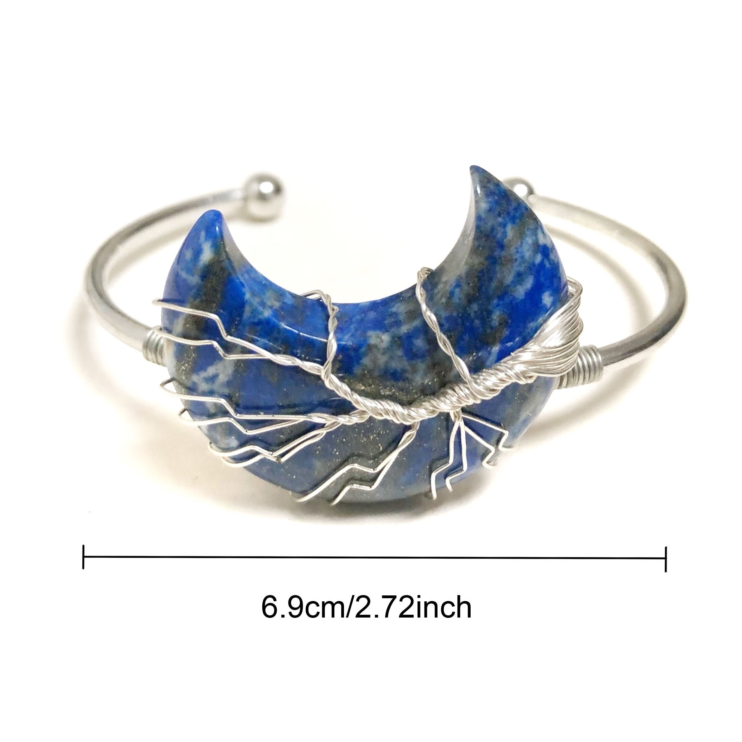 1pc Gems Moon Bangle Bracelet Amulet