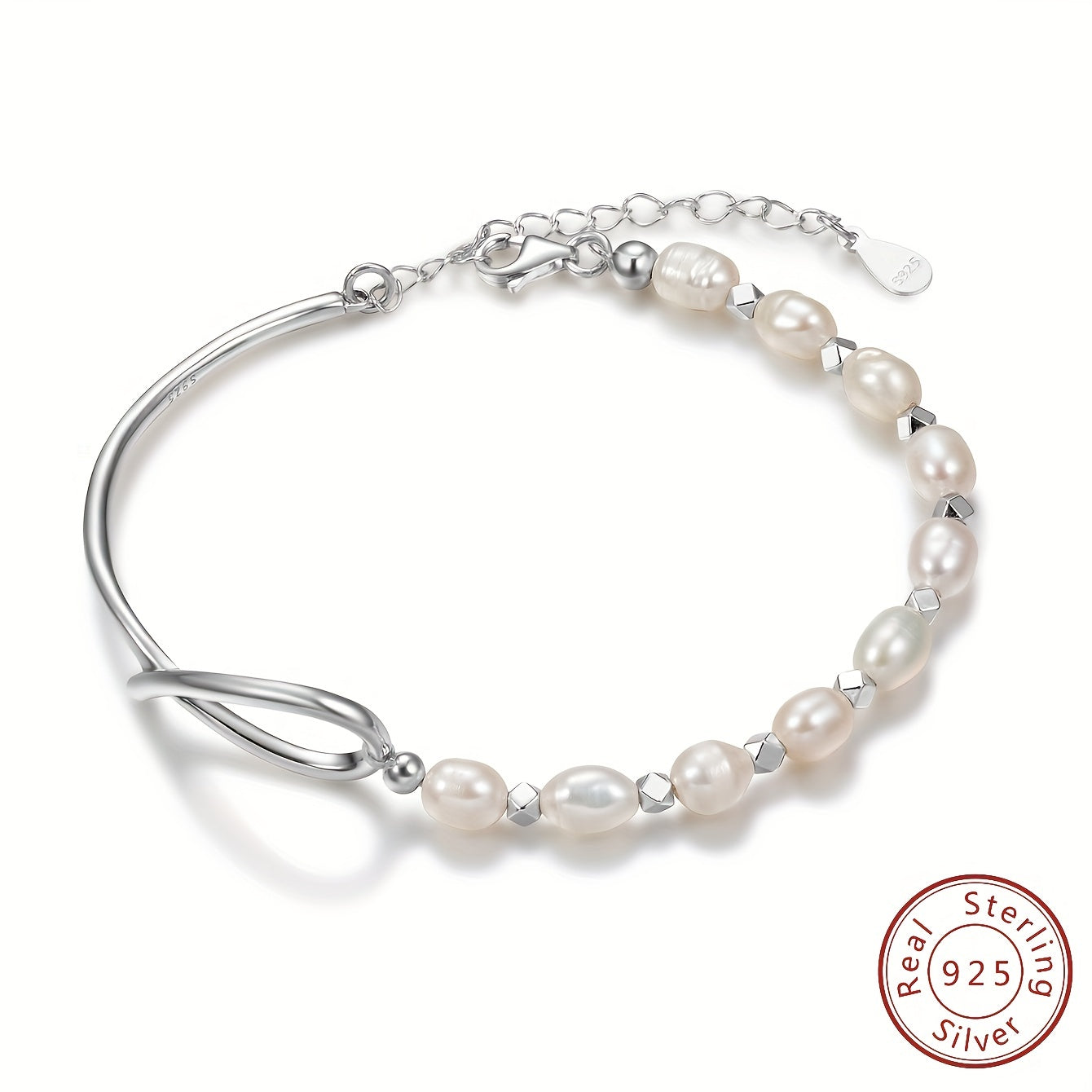 100% Real 925 Sterling Silver Bracelet for Women Natural Bangle Elegant Decor Bracelet for Wedding
