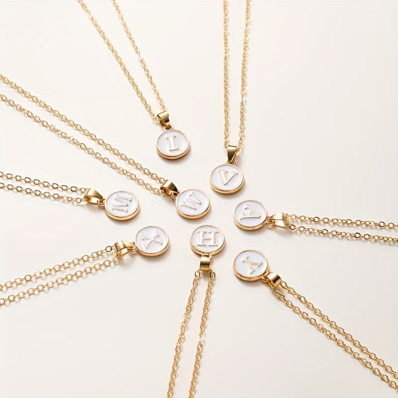 Golden-Tone A-Z Initial Letter Pendant Necklace for Women - Minimalist Jewelry with Delicate Chain, Casual Attire & Gift Idea, Year-Round Versatile Style, Stylish Accessory, Sleek Design, Fine Craftsmanship, Fashion Lovers