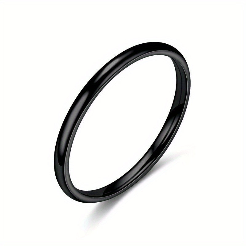 1pc 2mm Simple Stainless Steel Ring - Fashion Jewelry Gift - For Women & Men - Everyday Wear - Perfect Gift for Birthdays & Anniversaries